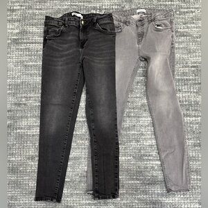 Zara Black and Gray Skinny Jeans